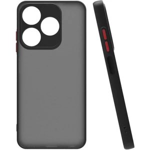 Case 4u Tecno Spark 10C Kılıf Kamera Korumalı Mat Renkli Buzlu Hux Silikon Siyah