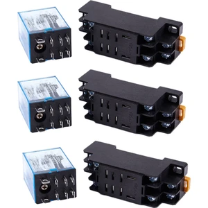 Xin Yue Zhang Ξ Ny Ue Zhang 3x 12V Dc Bobin Güç Rölesi Dpdt LY2NJ HH62P-L JQX-13F 10A PTF08A Soket Tabanlı (Yurt Dışından)