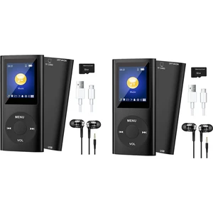 Xin Yue Zhang Ξ Ny Ue Zhang 2x Mp3 Çalar, Bluetooth 5.0, 32GB Tf Kartlı Müzik Çalar, Fm, Kulaklık, Taşınabilir Hifi Müzik Çalar (Siyah) (Yurt Dışından)