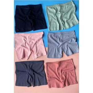 Ribana-Fitilli Pamuklu Rengarenk 6'lı Kadın Şort-Külot