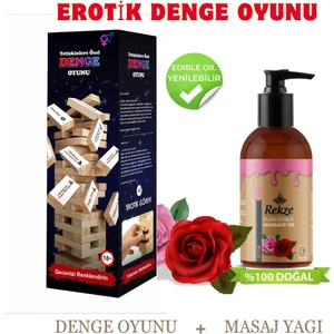 Seks Oyunu 48 Görev + Erotik Gül Aromalı Masaj Yağı 120 ml