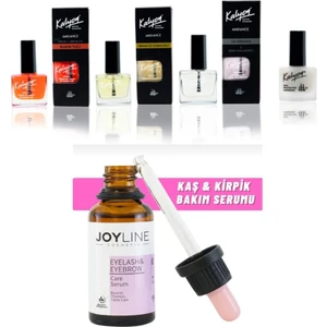Sertleştrici Bakım Yağı Et Temizleyici Koruyucu 4 Lü Set+Joy Line Kaş Kirpik Onarıcı,Uzatıcı,Besleyici Ve Güçlendirici Bakım Serumu 30ml