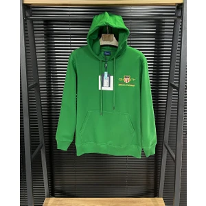 Erkek Mevsimlik İki İplik İnce Kumaş Regular Fit Kapüşonlu Logolu Sweatshirt