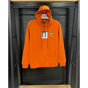 Erkek Mevsimlik İki İplik İnce Kumaş Regular Fit Kapüşonlu Logolu Sweatshirt