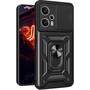 Xiaomi Poco F5 Kılıf Yüzüklü Sürgülü Kamera Korumalı Pars