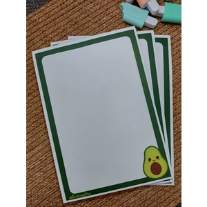 Milyoncu Sepeti Avokado Desenli Çizgisiz Defter - Notepad - Bloknot A5