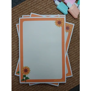 Milyoncu Sepeti Ayçiçeği Desenli Çizgisiz Defter - Notepad - Bloknot A5