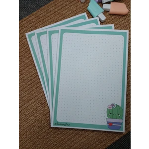Milyoncu Sepeti Kaktüs Desenli Noktalı Defter - Notepad - Bloknot A5
