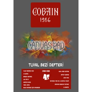 Bordo Sanat Cobain 1986 Canvas Pad Tuval Bezi Defteri Akrilik Yağlıboya Guaj Defteri