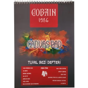 Bordo Sanat Cobain 1986 Canvas Pad Tuval Bezi Defteri Akrilik Yağlıboya Guaj Defteri