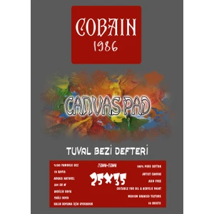 Bordo Sanat Cobain 1986 Canvas Pad Tuval Bezi Defteri Akrilik Yağlıboya Guaj Defteri