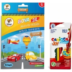 Boya Sil Aktivite Boyama Kitabı Araçlar (Silinebilir) & Carioca 6'li Boyama Kalemi
