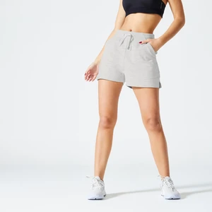 Domyos Kadın Alacalı Açık Gri Slim Spor Şortu 520 - Fitness