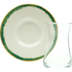 Tulu Porselen Tulu Heybeli 6 Kişilik 12 Parça Çay Seti 160 ml
