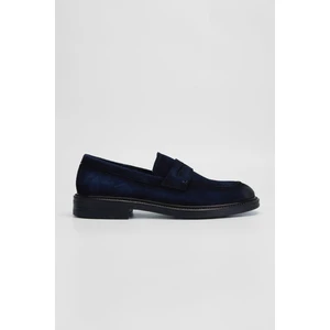 Erkek Lacivert Süet Hakiki Deri Loafer Ayakkabı 325 13153-128 Erk Ayk SK23/24