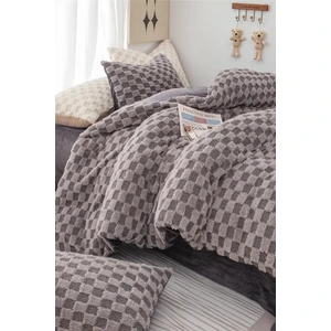 Evlen Home Collection Çift (Taraflı) Kişilik Kürk Yorgan Uyku Seti Yumuşak Wellsoft Peluş 3 Parça Polo