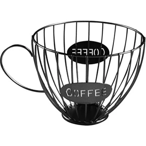 Kahve Meyve Kapsül Depolama Sepeti Kahve Fincanı Şekilli Pod Tutucu ve Organizatör Ev Cafe Otel Için Siyah (Yurt Dışından)