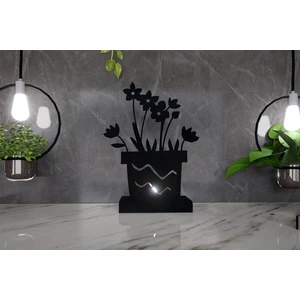 M&c Concept Flower Model - 5 Tekli Metal Mumluk - Siyah