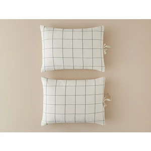 English Home Graph Check Ipliği Boyalı 2'li Yastık Kılıfı Antrasit