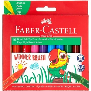 Faber Castell Winner Brush Fırça Uçlu Jumbo Keçeli Kalem 10 Renk
