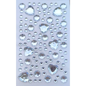 Giraffe Sticker Beyaz Kalpler Taş Sticker Yapışkanlı Saç, Yüz, Tırnak ve Süs Taşı Işıltılı Parlak