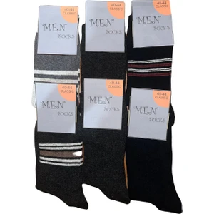 KYC Shopping Erkek Soket Düz ve Desenli Karışık Çorap 6 Lı Paket