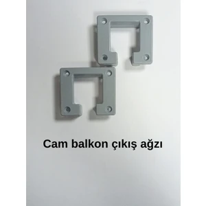 Bulut Dizayn Cam Balkonlara Uygun 2 Adet Çıkış Ağzı ( Gri)