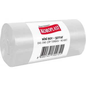 Eko Endüstriyel Çöp Poşeti Mini Boy 40 x 50 cm 40 Adet - Şeffaf