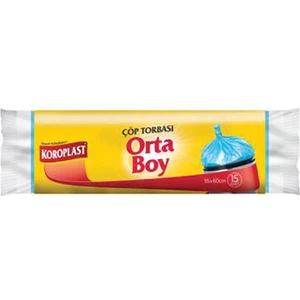 Standart Çöp Poşeti Orta Boy 55 x 60 cm 15 Adet - Mavi