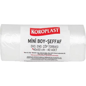 Eko Endüstriyel Çöp Poşeti Mini Boy 40 x 50 cm 40 Adet - Şeffaf