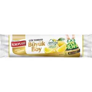 Ekstra Güçlü Koku Hapseden Limon Kokulu Büzgülü Çop Torbası Büyük Boy 10'lu