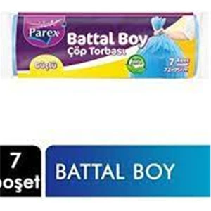 Güçlü Çöp Poşeti Battal Boy 72x95 cm 7 Adet Mavi