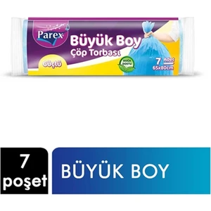 Güçlü Çöp Poşeti Büyük Boy 65 x 80 cm 7 Adet - Mavi