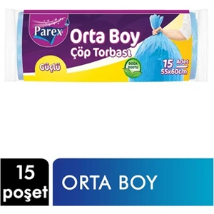 Güçlü Çöp Poşeti Orta Boy 55 x 60 cm 15 Adet - Mavi