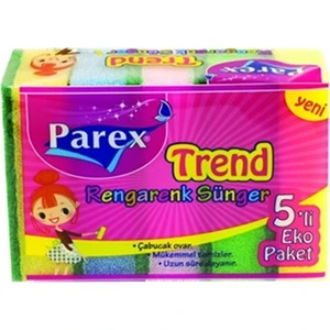 Rengarenk Sünger Düz 5'li