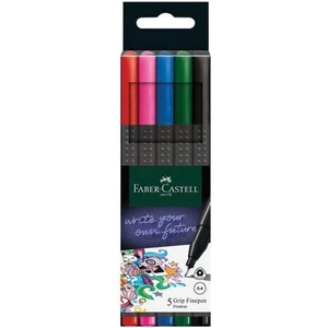 Faber Castell Grip Finepen 0.4 Mm 5'Li Klasik Renkler