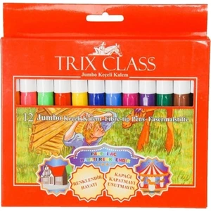 Trıx Class T-845 Jumbo Keçeli Kalem 12 Renk