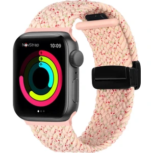 Novstrap Apple Watch 38 40 41 mm Seri 3 4 5 6 7 8 9 Se 2 ile Uyumlu Kordon Magnet Tokalı Flexible