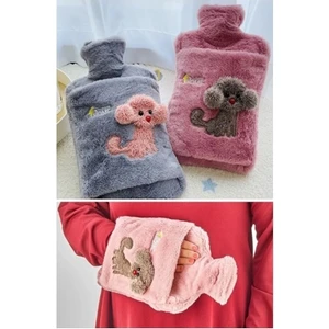 Kitchen Live Peluş Kılıflı Köpek Emojili Sıcak Su Torbası 2 Lt Cepli El Geçmeli Sıcak Su Torbası El Isıtıcı