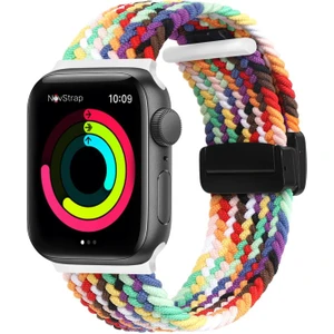 Novstrap Apple Watch 38 40 41 mm Seri 3 4 5 6 7 8 9 Se 2 ile Uyumlu Kordon Magnet Tokalı Flexible