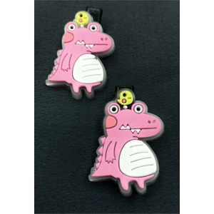 Pembe Renk Dinozorlu Maşa Çocuk Saç Tokası 4cm