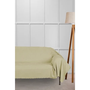 Velerde Home Jakar Şönil Kaymaz Koltuk Örtüsü Şalı Standart En 175CM x Boy 300CM Kollarıda Kapatır Krem