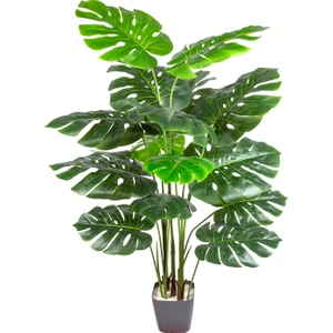 Yapay Monstera - Deve Tabanı Ağacı Gerçek Dokulu 15 Yaprak 145 Cm.