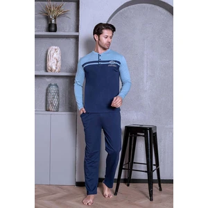 Erkek Pijama Takımı Uzun Kol Süprem Önü Parçalı Pamuklu Mevsimlik M58052263