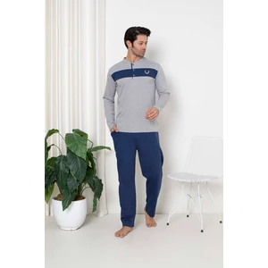 Erkek Pijama Takımı Interlok Ön Gövde Parçalı Pamuklu Mevsimlik M70062268