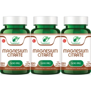 Magnezyum Sitrat 500 Mg 3 x120 Tablet Magnesium Citrate