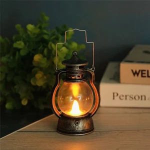 12 Adet Mini Fener Dekoratif LED Mum Vintage Fener Asılı Mum Fenerler Kumandalı Fener Siyah (Yurt Dışından)