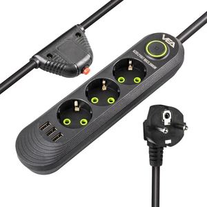 Vea VA-21557 Akım Korumalı Priz 3'lü USB Li 1.5 Metre Uzatma Kablosu Anahtarlı 3-16 Amper