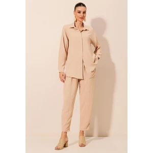 6593 Oversize Ikili Takım - Bej