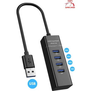 USB 3.0 Hub Çoğaltıcı 4'lü 5gbps Super Speed USB Çoklayıcı 30 cm Kablolu